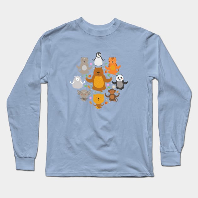 Peaceful Animals Long Sleeve T-Shirt by artlahdesigns